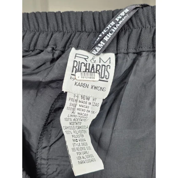 Women's R&M Richards Black Wide Leg Pants 16W - Picture 4 of 4